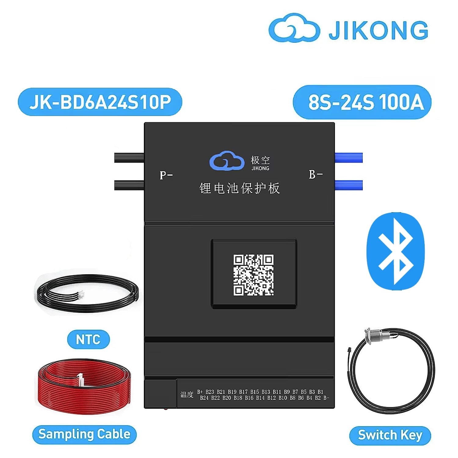 100A 8S to 24S 0.6A JIKONG JK-BD6A24S10P Smart Active Balance BMS