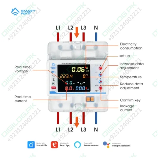 100A 3 Phase Smart Wifi Meter 22 In 1 3P4W Wifi Photovoltic Smart Meter In Pakistan