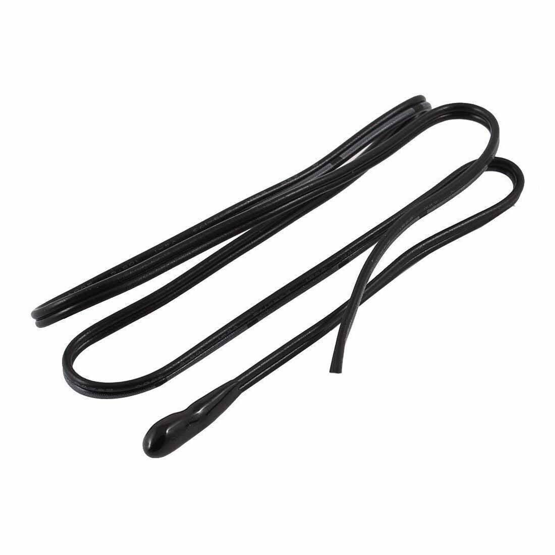 100k 1% Epoxy NTC Thermistor - shown as a black, epoxy-coated sensor tip attached to a long, thin black two-wire cable.