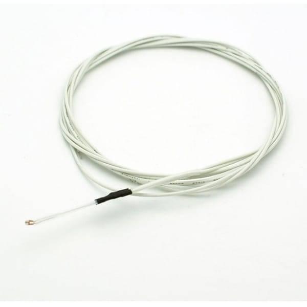 100k NTC Thermistor Teflon High-temp Leads For 3d Printers - shown as a coiled white cable with a small metal connector at one end.