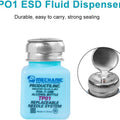 100ML Metal Cap Plastic Empty Pot Container Dispenser Bottle - shown as a blue square bottle with a metal cap and a circular inset showing the open lid.