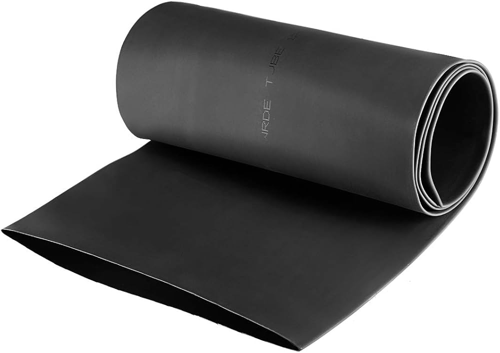 100mm Heat Shrink Sleeve 1 meter - a black, flattened tubular material shown rolled up at one end.