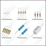 5 Watt 5% Resistor - shown as a white rectangular ceramic block component with a single wire lead extending from each end and printed text on top.