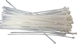 100pcs 12 Inch Nylon Wire Organizer Zip Clip Cable Tie - a large bundle of white, flexible plastic cable ties with locking heads.