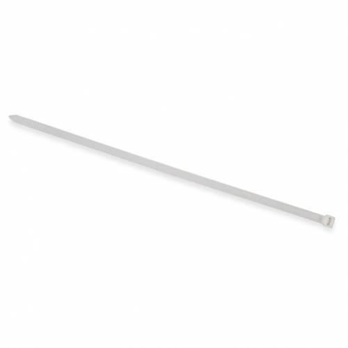 100pcs 12 Inch Nylon Wire Organizer Zip Clip Cable Tie - a single long, thin, white nylon cable tie with a locking mechanism at one end.