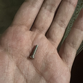 100pcs Pack 12mm M3 Screw - a close-up shot of a single silver-colored metal machine screw resting in the palm of a hand.