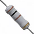 100R 2W 5% Resistance Metal Axial Oxide - a cylindrical white electronic resistor with four color bands and metal leads extending from both ends.