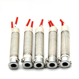 100W Heating Element For Soldering Iron Heater - five cylindrical white ceramic heating elements with wire-wound coils and red-tipped wires.