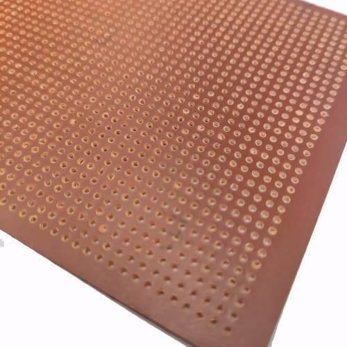 100x240mm Dotted Stripboard Veroboard Prototyping Board - shown as a rectangular brown phenolic board featuring a uniform grid of copper-plated holes.