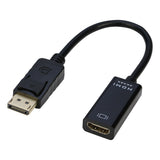 1080P HDMI-compatible Displayport To HDMI Adapter – Dp To HDMI Converter For Pc & Hdtv - a black DisplayPort male connector cable attached to a black HDMI female port housing.