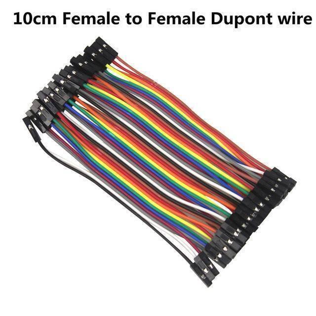 10cm Hole To Hole Jumper Wire Dupont Line 40 Pin Female To Female Arduino Jumper Wires - with black female connectors at both ends, arranged in a flat ribbon.
