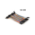 10cm Pin To Pin Jumper Wire Dupont Line 40 Pin Male To Male Arduino Jumper Wires - shown as a bundle of multi-coloured wires with black male pin connectors.