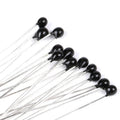 10k NTC Thermistor Thermal Resistor Temperature Sensor NTC-MF52AT - shown as a collection of small black, teardrop-shaped sensors with dual metal leads.