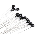 10k NTC Thermistor Thermal Resistor Temperature Sensor NTC-MF52AT - shown as a collection of small black, teardrop-shaped sensors with dual metal leads.