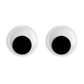 10mm google eye - 10mm googly eye: a pair of circular, white plastic eyes with large, black, movable pupils centered inside.