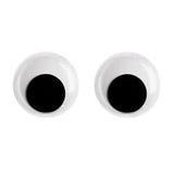 10mm google eye - 10mm googly eye: a pair of circular, white plastic eyes with large, black, movable pupils centered inside.