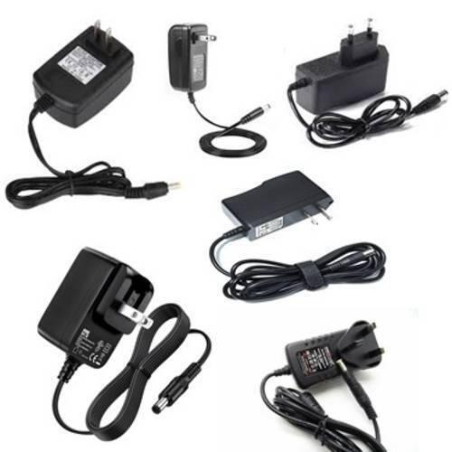 10V 1.5A Mix Shape Mix Color Power Supply Cut Wire Adapter Charger Used - a collection of various black AC power adapters with different plug types.