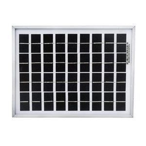 10W Solar Panel 18 Volt PV Solar Module Solar Cell Panel - a rectangular solar panel with a silver metal frame and a grid of black photovoltaic cells.