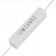 10Watt 10 Ohm Ceramic Cement Resistor - High Power, Fixed 5% Tolerance - a white, rectangular, cement-encased resistor with metal leads extending from both ends.