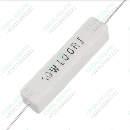 10Watt 10 Ohm Ceramic Cement Resistor - High Power, Fixed 5% Tolerance