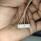 11 Pin Cable Connecotr For NEMA 17 Stepper Motor Used Cable - close-up of a white plastic connector housing with six multi-coloured wires attached.
