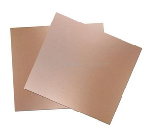 12×12 Fiber PCB Copper Glass Sheet Single Side | FR4 PCB Laminate - Digilog.pk - two square, light brown, single-sided copper-clad FR4 laminate sheets overlapping each other.