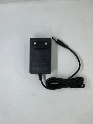12.6V 2A DC Power Adapter – Eu Plug With Barrel Jack - a black wall-mount power supply with a two-pin EU plug and a DC barrel jack connector.