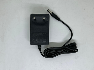 12.6V 2A DC Power Adapter – Eu Plug With Barrel Jack - a black wall-mount power supply with an integrated EU plug and a DC barrel connector cable.