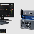 12-channel Digital Mixer With Wireless Control | Digilog.pk | On Demand - a Soundcraft Ui12 mixer, a laptop, a tablet, a smartphone, and a monitor displaying mixer software.