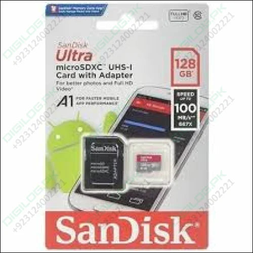 100% Original 128GB SanDisk Ultra UHS-I microSDXC Memory Card - 100MB/s