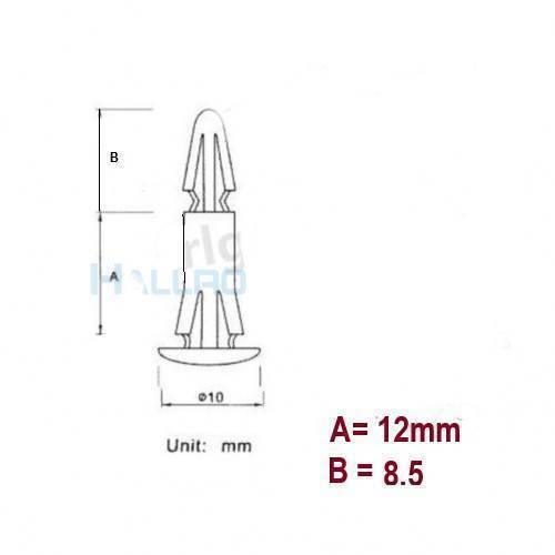 12mm Plastic PCB Circuit Board Spacer - shown as a technical line drawing with dimension labels A and B and a 10mm base diameter indicator.