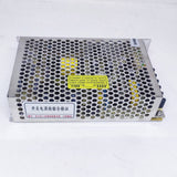 12V 10A Max Well Power Supply - in a silver metal perforated casing with a yellow input voltage selection switch label for 110V or 220V.