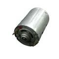 12V/24V DC Motor High Speed Motor - a silver cylindrical motor with two metal electrical terminals and a small rotating shaft at the front.