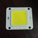 12V 50W Super Bright LED Beads Chip COB Light Module DIY - a square white chip with a central yellow light panel, marked with positive and negative terminals.