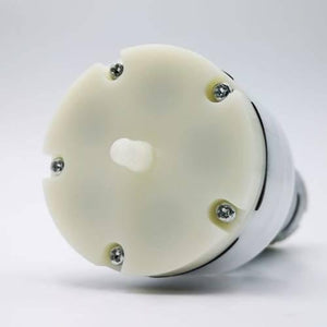 12V DC Gas Pump Air Pump For LCD Touch Separator And Multiple - close-up view of the white circular plastic pump head with a central nozzle and four mounting screws on a white background.