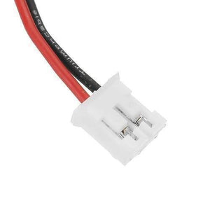 12V Drawer Cabinet Electric Door Lock 27x29x18mm Lock Assembly Solenoid - a close-up of the white two-pin plastic connector attached to the red and black power wires.