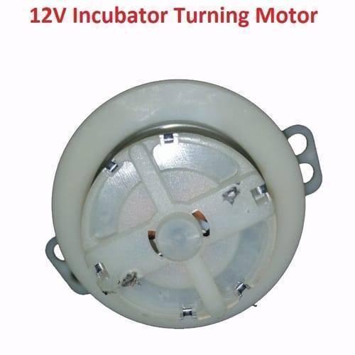 12V Low RPM Incubator Egg Turner Motor DC Gear Motor DC Moving Motor - a white circular DC gear motor with a central rotating shaft and mounting tabs on the sides.