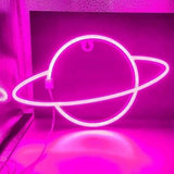 12V Purple Neon Flexible Strip Light 1m Waterproof SMD 5050 Rope String Silicone Lamp Outdoor Lighting - shaped into a glowing purple neon planet with a ring.