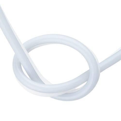 12V Warm White Neon Flexible Strip Light 1m Waterproof SMD 5050 Rope String Silicone Lamp Outdoor Lighting - a single length of white silicone flexible rope light tied into a simple overhand knot.