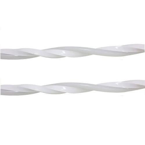 12V Warm White Neon Flexible Strip Light 1m Waterproof SMD 5050 Rope String Silicone Lamp Outdoor Lighting - two parallel lengths of white, twisted, flexible LED rope lighting against a plain white background.