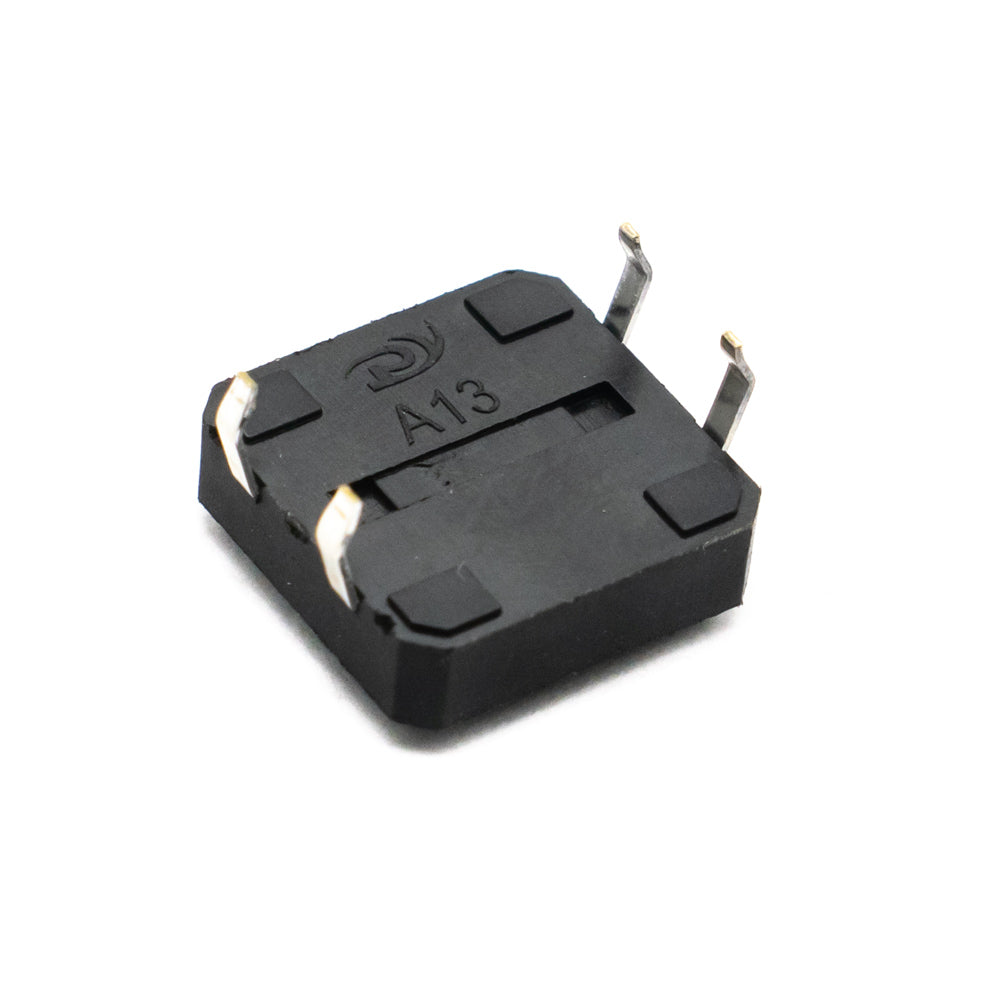 12x12x4mm Tactile Push Button - a black square-shaped switch with four metal pins and the text "A13" printed on the top surface.