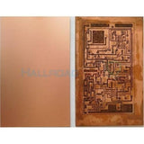 12x6 Inch One Sided Fiber Glass Copper Sheet PCB Board Clad Plate - shown as a blank copper sheet next to a board with a printed circuit pattern.