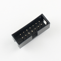 14-pin 2.54mm 2x7 Pin IDC Connector Straight Male Shrouded PCB Box Header – IDC Socket Connector - shown as a black rectangular plastic housing with fourteen vertical metal pins.