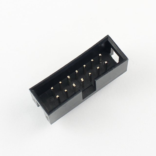 14-pin 2.54mm 2x7 Pin IDC Connector Straight Male Shrouded PCB Box Header – IDC Socket Connector - shown as a black rectangular plastic housing with fourteen vertical metal pins.