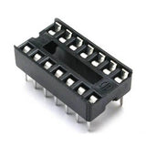 14 Pin DIP IC Socket Base Adaptor Connector - with fourteen metal pins arranged in two parallel rows.