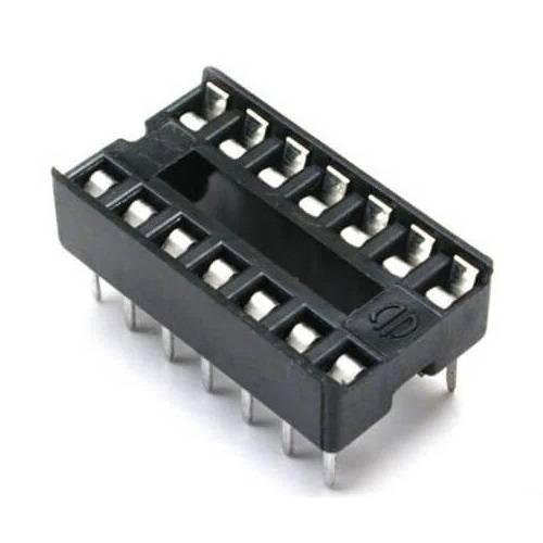 14 Pin DIP IC Socket Base Adaptor Connector - with fourteen metal pins arranged in two parallel rows.