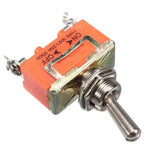 15A 250V 2 Pin Toggle On-off Switch - an orange rectangular toggle switch with a metal lever and two screw terminals, showing "TYPE 1021 25A 250V".