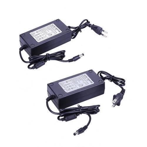 15V 3A Power Supply Charger Adapter 15V 3000mA - two black rectangular AC/DC adapters with attached power cords, two-pin plugs, and barrel output connectors.