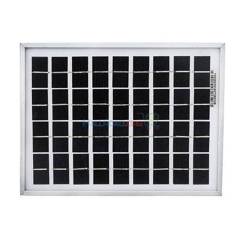 15W 12V PV Solar Power Panel Cell Module - a rectangular solar panel with a silver metal frame and a grid of black photovoltaic cells.
