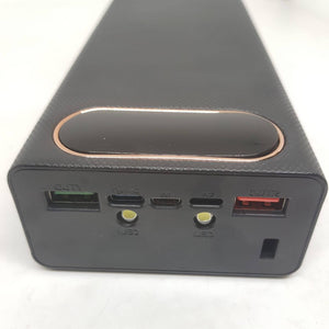 16*18650 Battery Storage Box Pd QC3.0 Quick Charge DIY Power Bank Box Case Without Cell - a black rectangular case featuring a top display and front charging ports.